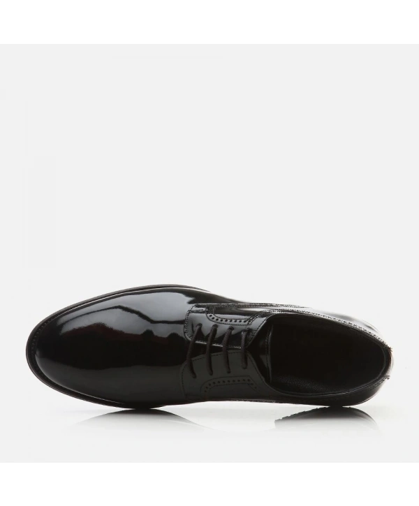 Erkek Bağcıklı Klasik Rugan Ayakkabı- Siyah