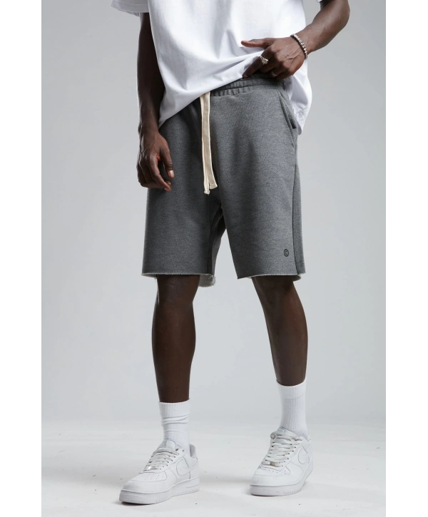 Erkek Beli Lastikli 3 İplik Şort -Gri