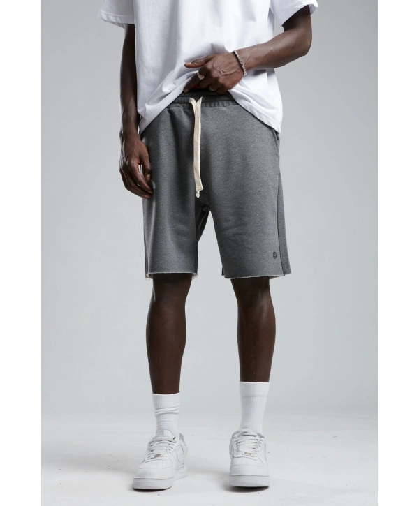 Erkek Beli Lastikli 3 İplik Şort -Gri