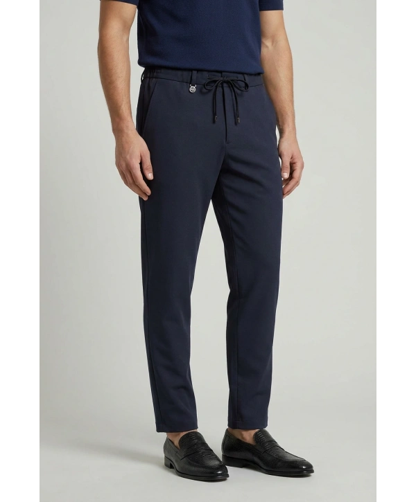 Erkek Beli Lastikli Joger Pantolon-Lacivert