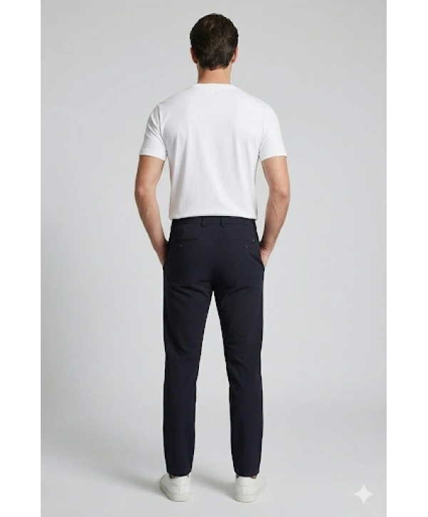 Erkek Beli Lastikli Joger Pantolon-Lacivert