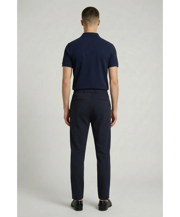 Erkek Beli Lastikli Joger Pantolon-Lacivert