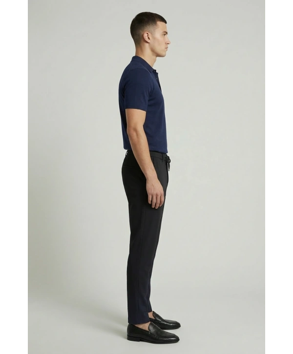 Erkek Beli Lastikli Joger Pantolon-Siyah