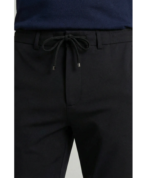 Erkek Beli Lastikli Joger Pantolon-Siyah