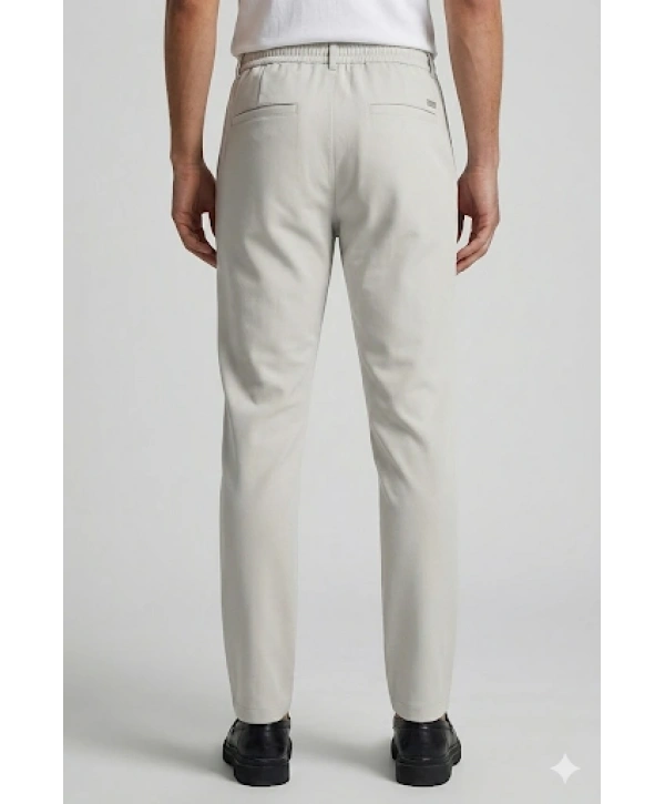 Erkek Beli Lastikli Joger Pantolon-Taş