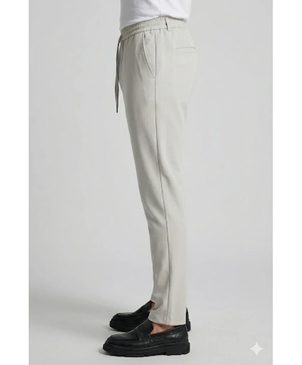 Erkek Beli Lastikli Joger Pantolon-Taş