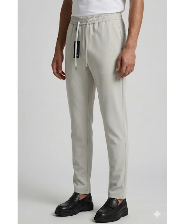 Erkek Beli Lastikli Joger Pantolon-Taş