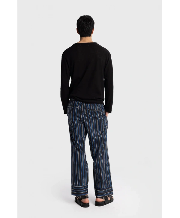 Erkek Bisiklet Yaka İnce Uzun Kol Swethsört- Siyah