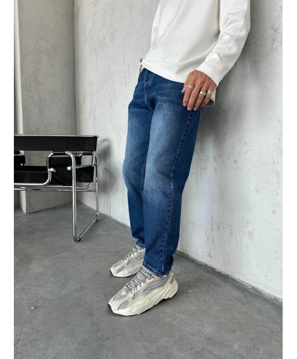 Erkek Boy Frend Likrasız Kot Pantolon- Mavi