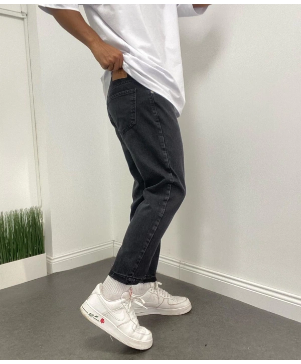 Erkek Boyfriend Likrasız Kot Pantolon- Füme