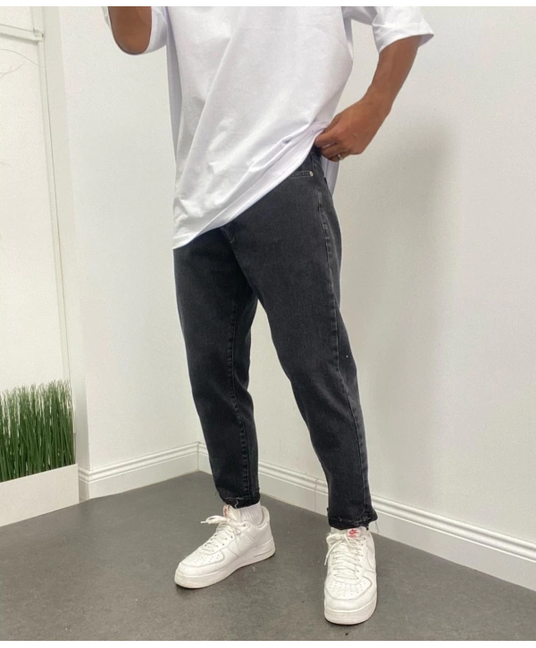 Erkek Boyfriend Likrasız Kot Pantolon- Füme