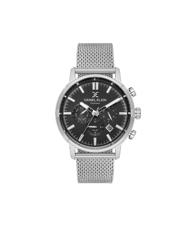 Erkek D.K 10884-4 Hasır Metal Kordonlu Exclusive Erkek Kol Saati -Gri Siyah