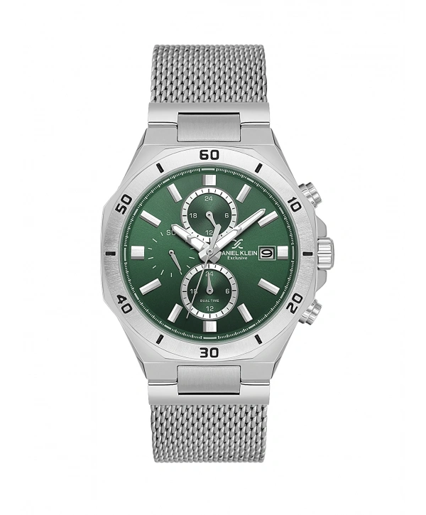 Erkek D.K 10884-4 Metal Kordonlu Exclusive Erkek Kol Saati -Gri Yeşil