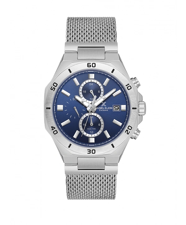 Erkek D.K 10884-4 Metal Kordonlu Exclusive Erkek Kol Saati -Gri Lacivert