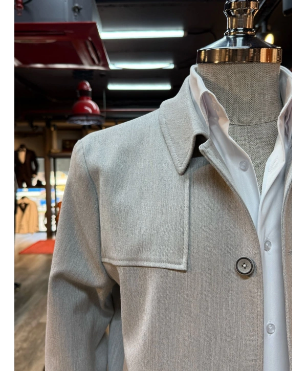 Erkek Dar Kesim Likralı Spor Takım Elbise-Gri