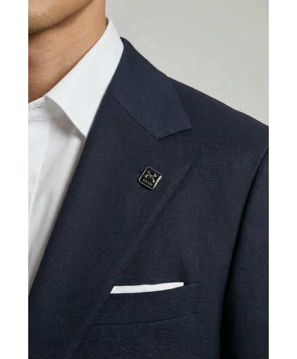 Erkek Dar Kesim Likralı Spor Takım Elbise - Lacivert