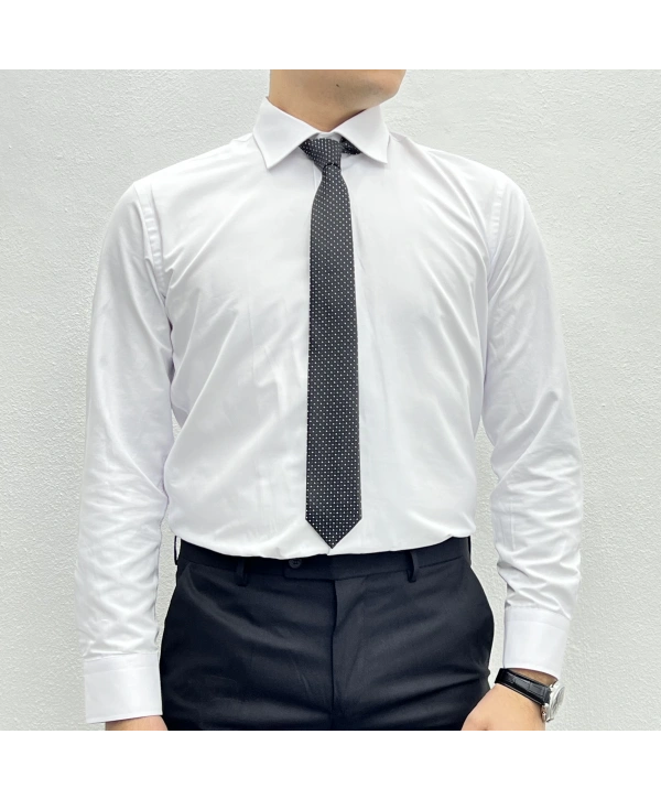 Erkek Dar Kesim Slimfit Likralı Gömlek - Beyaz