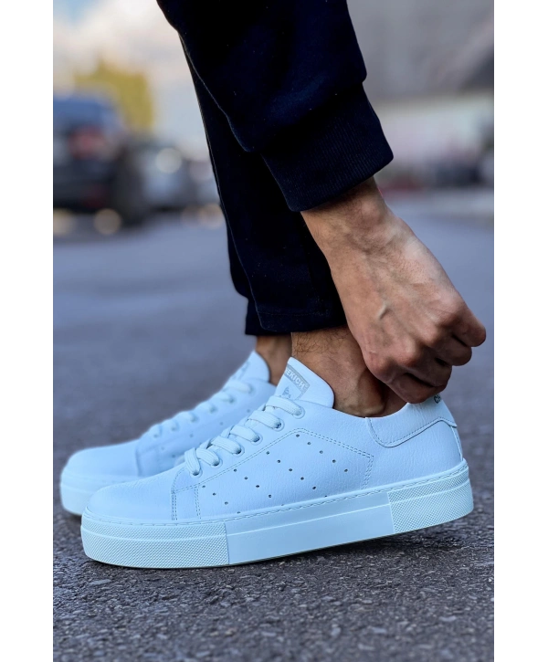 Erkek Eva Taban Bağcıklı Spor Ayakkabı -Beyaz