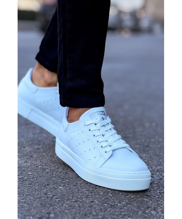 Erkek Eva Taban Bağcıklı Spor Ayakkabı -Beyaz