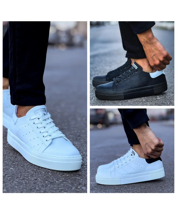 Erkek Eva Taban Bağcıklı Spor Ayakkabı -Beyaz