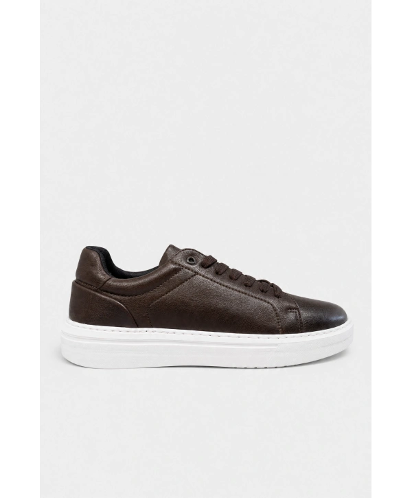 Erkek Eva Taban Sneakers Ayakkabı- Kahve Beyaz