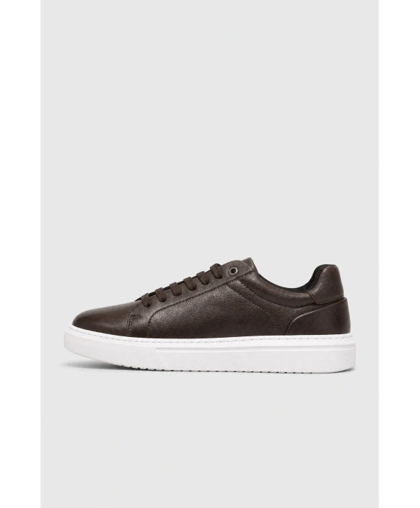 Erkek Eva Taban Sneakers Ayakkabı- Kahve Beyaz