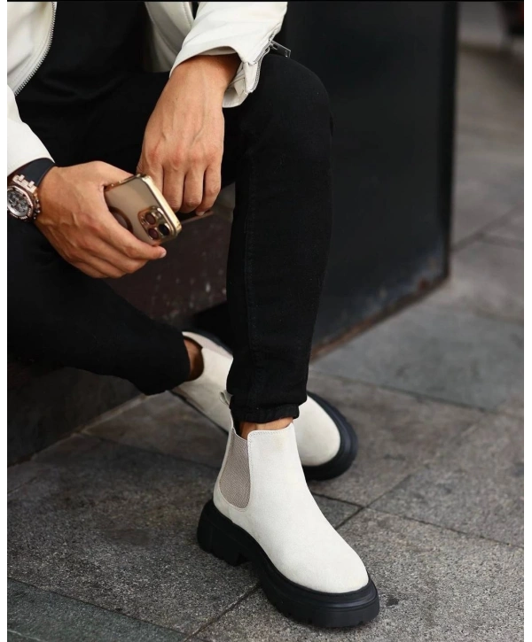 Erkek Eva Taban Suet Deri Bot - Bej