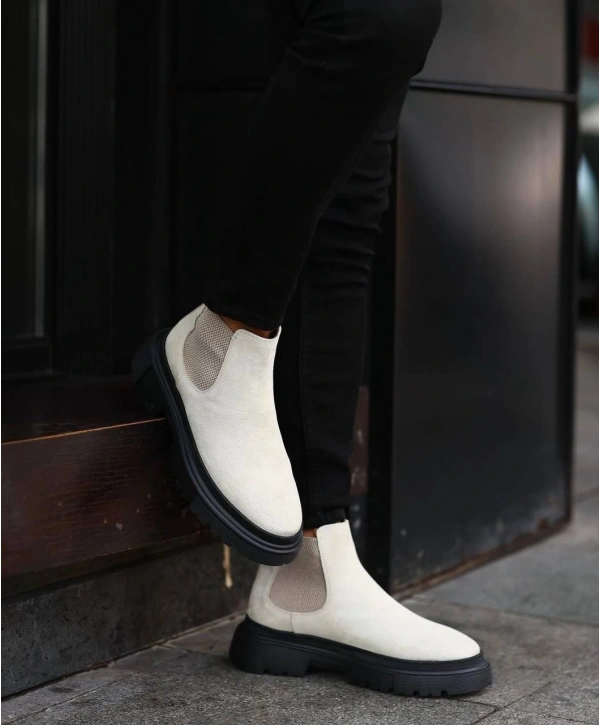 Erkek Eva Taban Suet Deri Bot - Bej