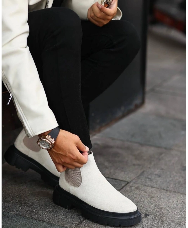 Erkek Eva Taban Suet Deri Bot - Bej