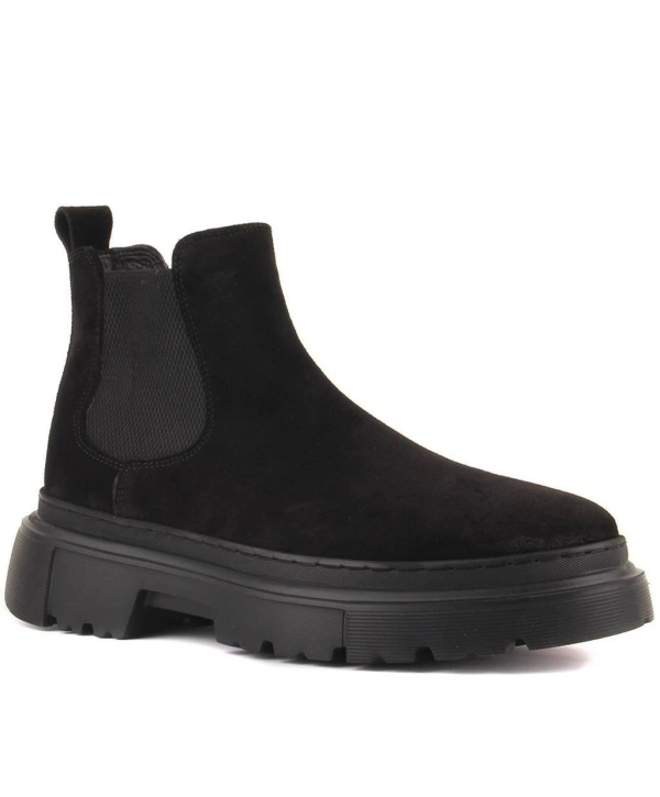 Erkek Eva Taban Suet Deri Bot - Siyah