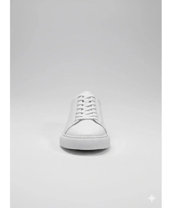 Erkek Günlük Eva Taban Deri Snakers Casual Ayakkabı- Beyaz-Beyaz