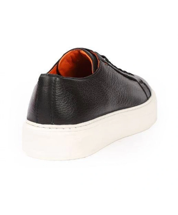 Erkek Günlük Eva Taban Deri Snakers Casual Ayakkabı- Siyah