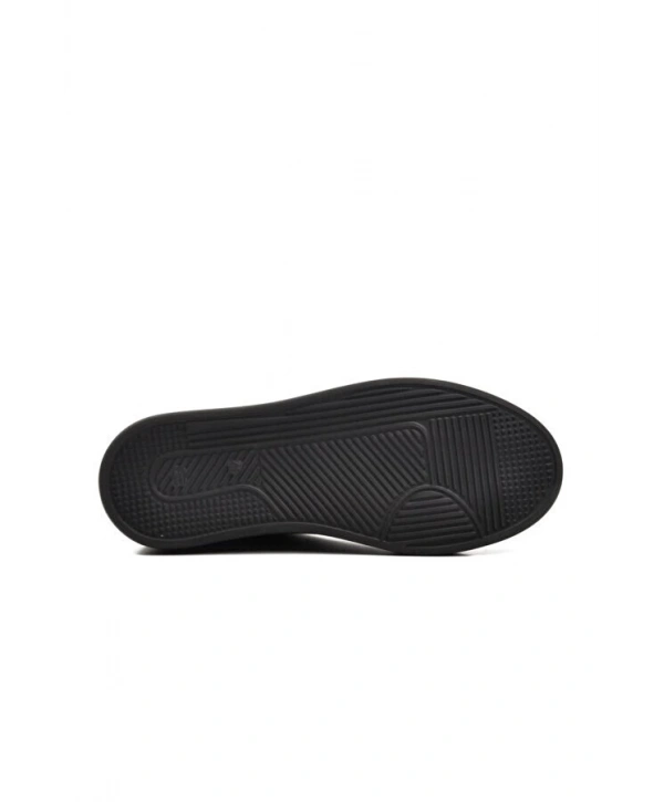 Erkek Günlük Eva Taban Deri Snakers Casual Ayakkabı- Siyah Siyah