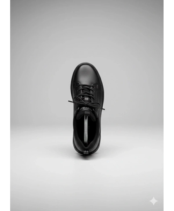 Erkek Günlük İçi Dışı Deri Snakers Casual Ayakkabı- Siyah