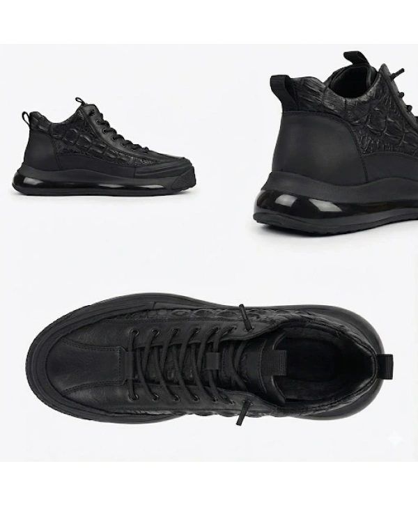 Erkek Günlük Ortopedik Akıllı Taban Spor Ayakkabı- Siyah