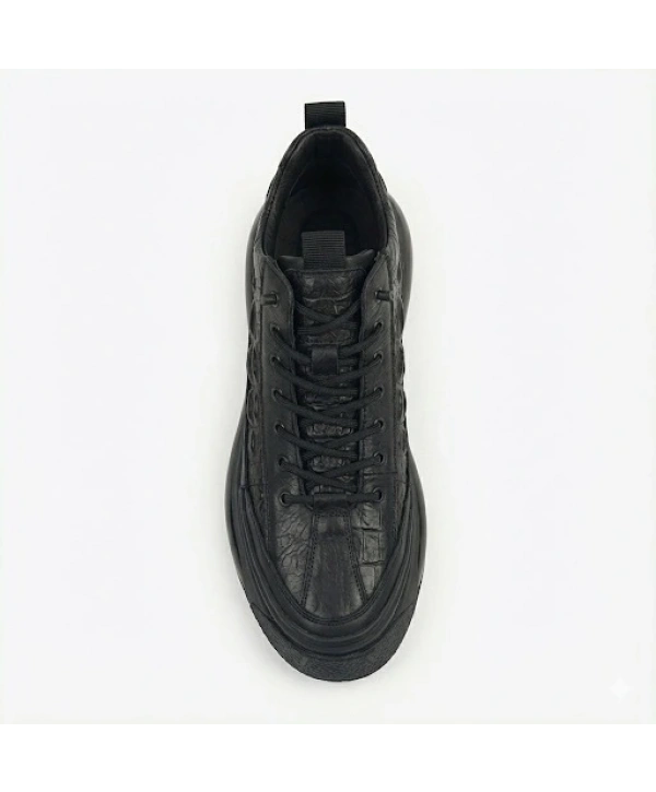 Erkek Günlük Ortopedik Akıllı Taban Spor Ayakkabı- Siyah