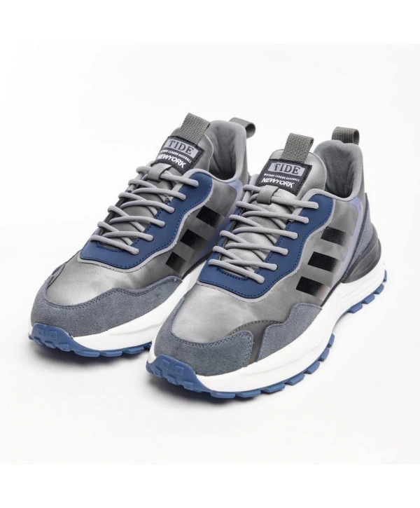 Erkek Günlük Ortopedik Akıllı Taban Spor Ayakkabı- Siyah-Gri