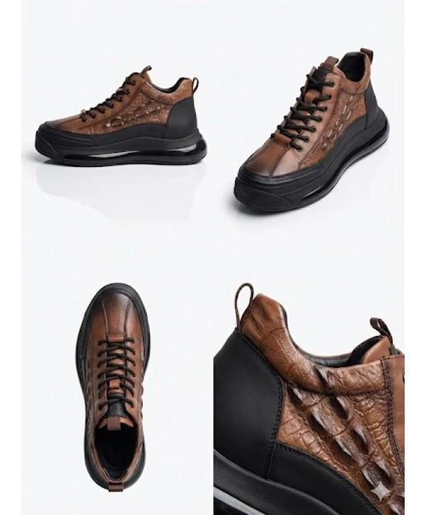 Erkek Günlük Ortopedik Akıllı Taban Spor Ayakkabı- Taba