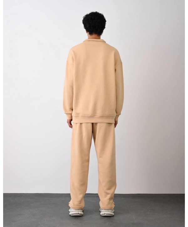 Erkek İçi Şardonlu Bagy Pantolon - Krem