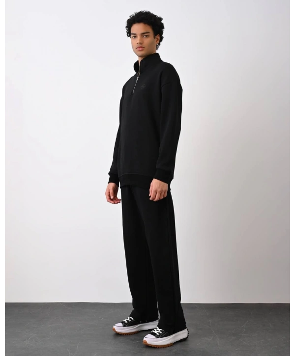 Erkek İçi Şardonlu Bagy Pantolon - Siyah