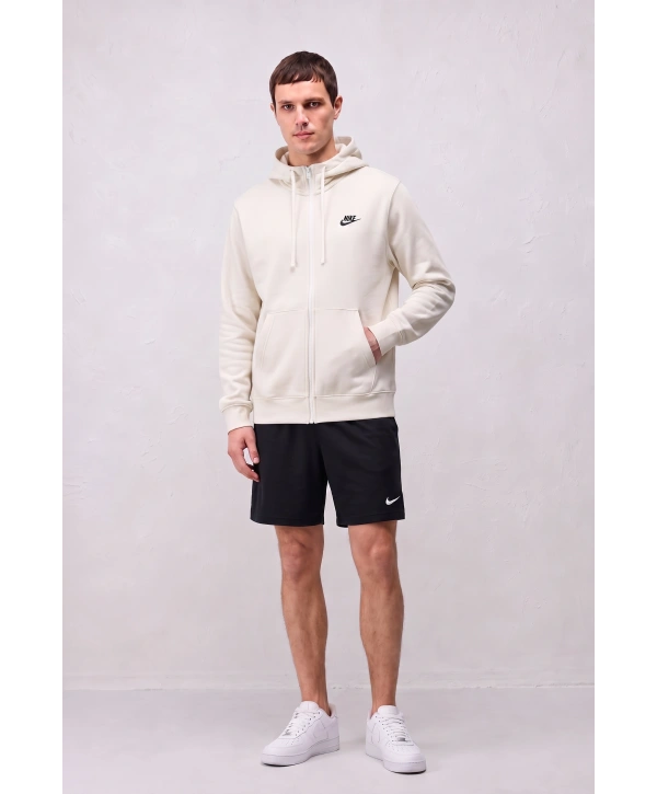 Erkek Nike Fermuarlı Kapüşonlu Hırka - Beyaz