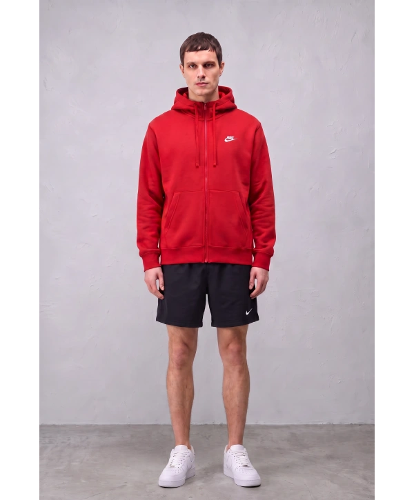 Erkek Nike Fermuarlı Kapüşonlu Hırka - Kırmızı