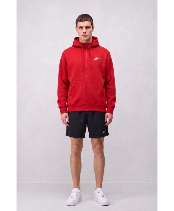 Erkek Nike Fermuarlı Kapüşonlu Hırka - Kırmızı