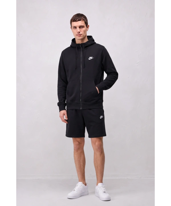 Erkek Nike Fermuarlı Kapüşonlu Hırka - Siyah