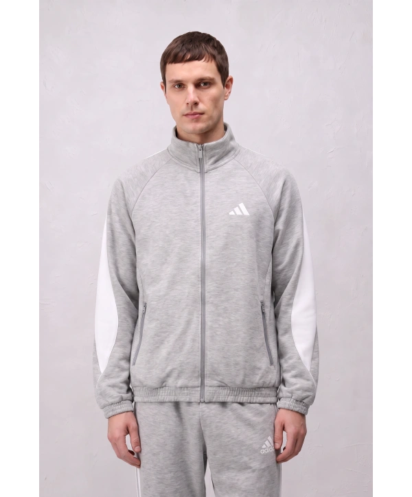 Erkek Normal Adidas Fermuarlı EşofmanTakım - Gri