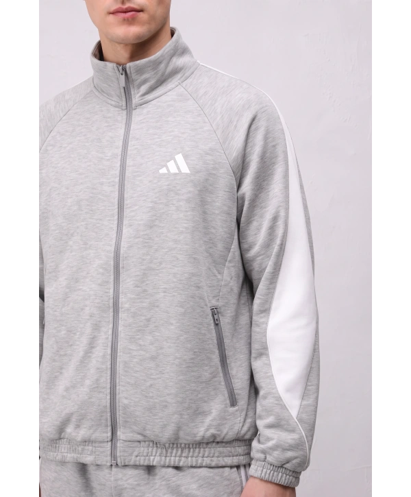 Erkek Normal Adidas Fermuarlı EşofmanTakım - Gri