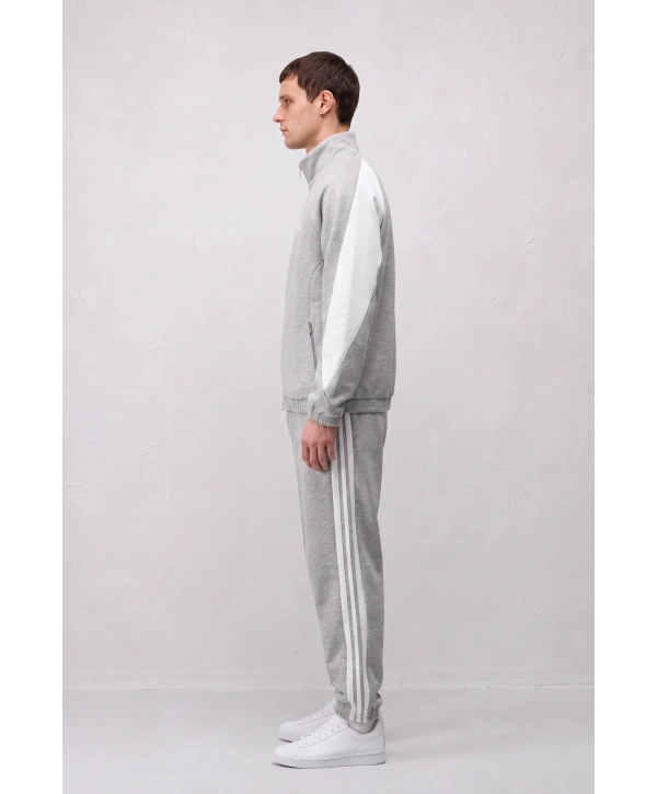 Erkek Normal Adidas Fermuarlı EşofmanTakım - Gri