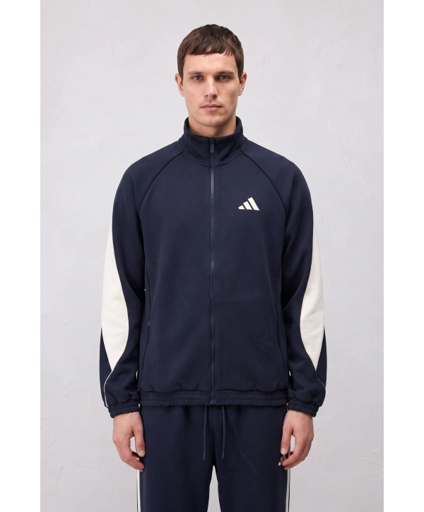 Erkek Normal Adidas Fermuarlı EşofmanTakım - Siyah