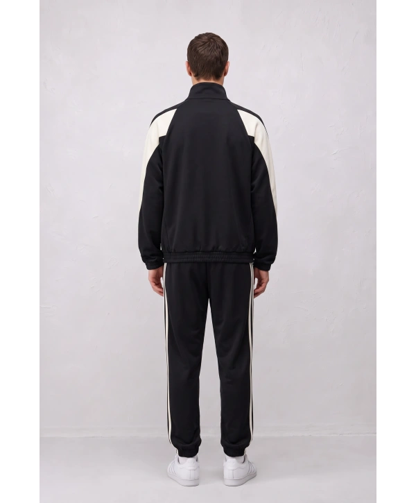 Erkek Normal Adidas Fermuarlı EşofmanTakım - Siyah