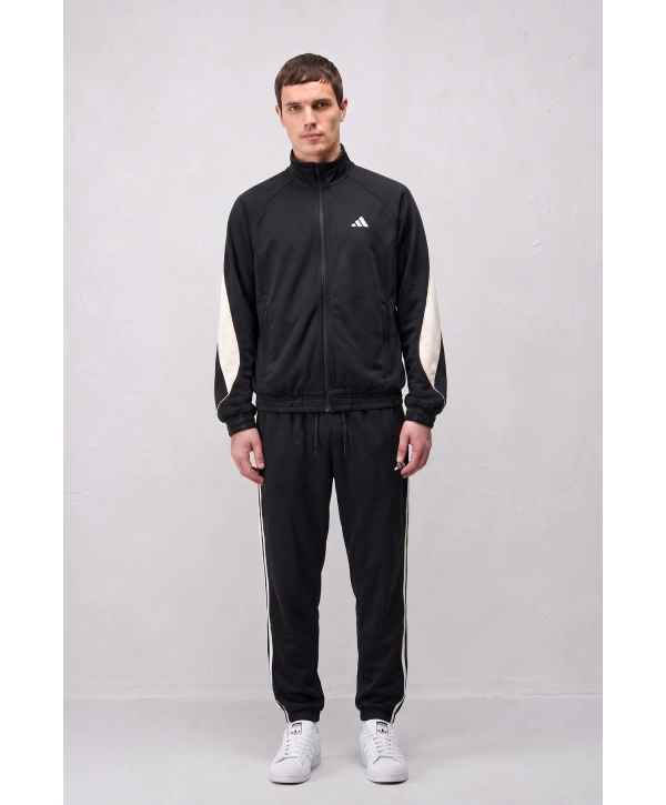 Erkek Normal Adidas Fermuarlı EşofmanTakım - Siyah